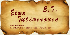 Elma Tulimirović vizit kartica